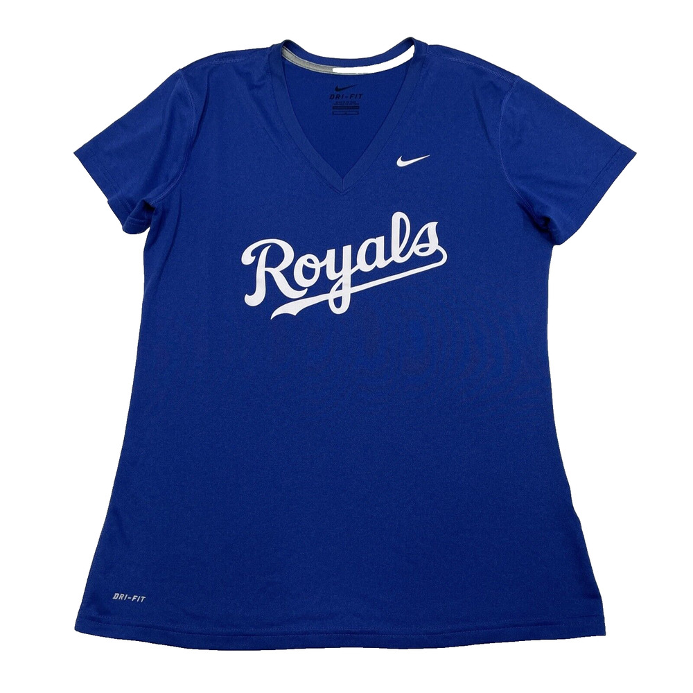 Kansas City Royals Shirt Womens Medium Blue Nike Dri-Fit Tee MLB Baseball Ladies